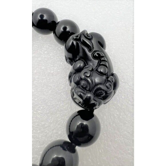 Tiger Eye or Black Obsidian Pixiu Bracelet - Your Choice - Stretch - Picture 4 of 10